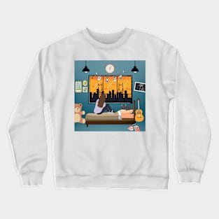 bedroom with evening Crewneck Sweatshirt